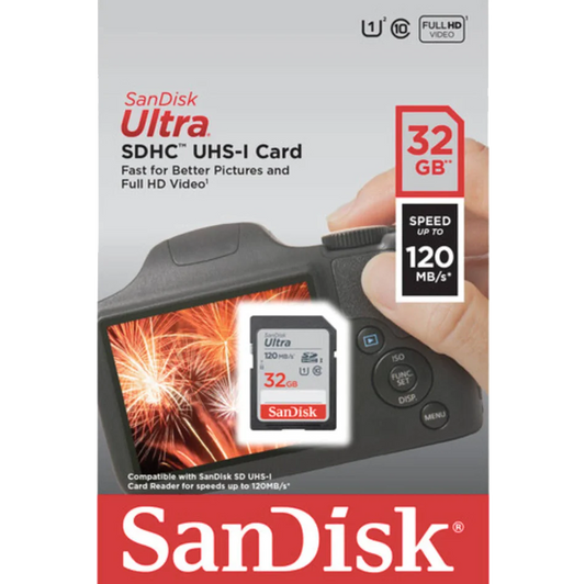 SanDisk Ultra 32GB SD Card SDHC UHS-I 120MB/s